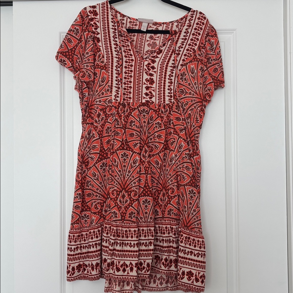 Knox Rose Red and White Patterned Dress
